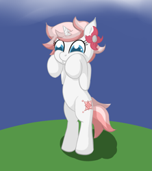 Size: 1347x1516 | Tagged: safe, artist:ponyway, imported from derpibooru, oc, oc only, unnamed oc, pony, unicorn, bipedal, cel shading, cute, ocbetes, request, shading, simple background, solo, standing