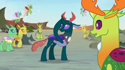 Size: 1280x720 | Tagged: safe, imported from derpibooru, screencap, pharynx, thorax, changedling, changeling, to change a changeling, brothers, changedling brothers, king thorax, male, prince pharynx, siblings