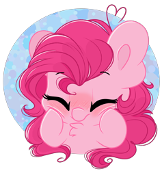 Size: 2440x2571 | Tagged: safe, artist:emberslament, imported from derpibooru, pinkie pie, earth pony, pony, chest fluff, curly hair, cute, diapinkes, eyes closed, female, happy, high res, icon, mare, simple background, solo, squishy cheeks, transparent background