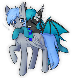 Size: 1000x1024 | Tagged: safe, artist:arctisune, imported from derpibooru, oc, oc:lucia, oc:silver duvet, bat pony, pegasus, pony, derpibooru community collaboration, 2022 community collab, clothes, simple background, socks, transparent background, wings