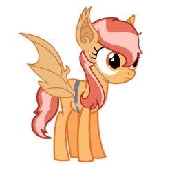 Size: 1280x1280 | Tagged: safe, artist:nitlynjane, imported from derpibooru, oc, oc only, oc:dawntrice, bat pony, pony, unicorn, bat ears, bat wings, clothes, costume, female, horn, orange eyes, simple background, solo, tail, teenager, transparent background, two toned mane, two toned tail, unamused, unicorn oc, wings