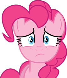 Size: 2262x2652 | Tagged: safe, artist:emedina13, imported from derpibooru, pinkie pie, earth pony, pony, baby cakes, .svg available, female, high res, simple background, solo, transparent background, uh oh, vector