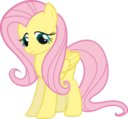 Size: 2543x2359 | Tagged: safe, artist:redpandapony, imported from derpibooru, fluttershy, pegasus, pony, season 1, suited for success, .ai available, female, folded wings, frown, full body, high res, looking down, mare, pink mane, pink tail, simple background, solo, standing, tail, three quarter view, transparent background, vector, wings