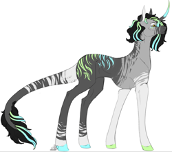 Size: 1012x893 | Tagged: safe, artist:beamybutt, imported from derpibooru, oc, oc only, pony, unicorn, chest fluff, collaboration, colored hooves, curved horn, horn, leonine tail, simple background, solo, tail, unicorn oc, white background