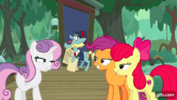 Size: 640x360 | Tagged: safe, imported from derpibooru, screencap, apple bloom, loose tracks, scootaloo, sweetie belle, earth pony, pegasus, pony, unicorn, growing up is hard to do, season 9, animated, apple bloom's bow, bow, crying, cutie mark crusaders, eyes closed, female, gif, gifs.com, hair bow, inhaler, laughing, male, mare, older, older apple bloom, older cmc, older scootaloo, older sweetie belle, open mouth, stallion, tears of pain