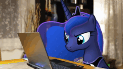 Size: 1280x720 | Tagged: safe, artist:stormxf3, imported from derpibooru, pipsqueak, princess celestia, princess luna, starlight glimmer, sweetie belle, twilight sparkle, alicorn, pony, ^^, angry, animated, bipedal, canterlock, computer, computer mouse, computer screen, crown, dio brando, discord (program), dwayne johnson, ears back, eyelashes, eyes closed, female, frown, glowing, glowing horn, google chrome, grin, gritted teeth, hoof shoes, horn, indoors, irl, it came from youtube, jewelry, jojo's bizarre adventure, laptop computer, looking at something, luna's friendship test, magic, mare, megamind, monitor, narcissism, open mouth, open smile, patrick star, ponies in real life, real life background, regalia, shrunken pupils, smiling, social credit, solo, sound, spongebob squarepants, spread wings, sweat, sweatdrops, talking, telekinesis, trollight sparkle, wall of tags, watermark, webm, wings, youtube link