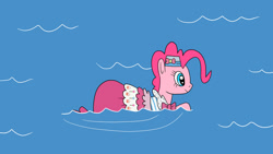 Size: 1280x720 | Tagged: safe, artist:platinumdrop, imported from derpibooru, pinkie pie, clothes, dress, gala dress, request, solo, swimming