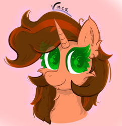 Size: 2379x2460 | Tagged: safe, artist:vinca, imported from derpibooru, oc, pony, unicorn, bust, high res, portrait, solo