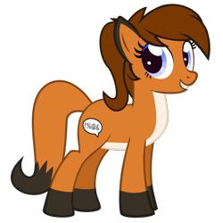 Size: 1500x1500 | Tagged: safe, artist:the smiling pony, imported from derpibooru, oc, oc only, oc:sunnyside, earth pony, fox, fox pony, hybrid, original species, pony, derpibooru community collaboration, .svg available, 2022 community collab, countershading, female, full body, grin, hooves, looking at you, mare, ponytail, show accurate, simple background, smiling, smiling at you, solo, standing, svg, tail, transparent background, vector