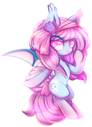 Size: 600x826 | Tagged: safe, artist:cabbage-arts, imported from derpibooru, oc, oc only, oc:lavender moon, bat pony, pony, bat pony oc, bipedal, female, simple background, solo, spread wings, white background, wings