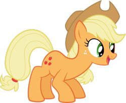 Size: 2707x2216 | Tagged: safe, artist:redpandapony, imported from derpibooru, applejack, earth pony, pony, applejack's hat, cowboy hat, female, hat, high res, open mouth, open smile, simple background, smiling, solo, transparent background, vector