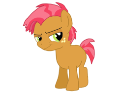 Size: 2048x1536 | Tagged: safe, artist:chanyhuman, imported from derpibooru, babs seed, earth pony, pony, one bad apple, apple family member, brad seed, colt, description at source, foal, male, my little colt, rule 63, simple background, solo, white background