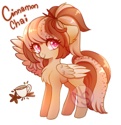 Size: 700x723 | Tagged: safe, artist:cabbage-arts, imported from derpibooru, oc, oc only, oc:cinnamon chai, pegasus, pony, chest fluff, female, pegasus oc, simple background, solo, transparent background
