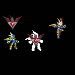 Size: 1024x1024 | Tagged: safe, imported from derpibooru, robot, alicorn amulet, copy x, mega man (series), megaman zero, pixel art, reploid, sprite