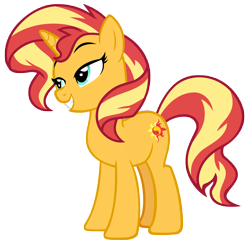 Size: 9205x9018 | Tagged: safe, artist:andoanimalia, imported from derpibooru, sunset shimmer, pony, unicorn, equestria girls, equestria girls series, forgotten friendship, absurd resolution, female, grin, lidded eyes, mare, simple background, smiling, solo, transparent background, vector