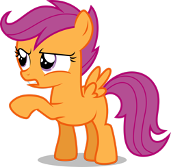 Size: 2478x2421 | Tagged: safe, artist:drewdini, imported from derpibooru, scootaloo, pegasus, pony, female, filly, foal, high res, raised hoof, simple background, solo, transparent background, vector
