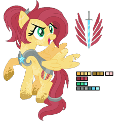 Size: 490x508 | Tagged: safe, artist:awoomarblesoda, imported from derpibooru, oc, oc only, pegasus, pony, base used, looking back, offspring, parent:flash magnus, parent:fluttershy, parents:fluttermagnus, reference sheet, simple background, smiling, solo, transparent background, wings
