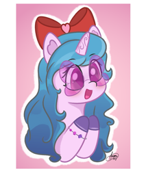 Size: 1839x2160 | Tagged: safe, artist:limitmj, imported from derpibooru, izzy moonbow, pony, unicorn, bracelet, cute, g5, glasses, izzybetes, jewelry, my little pony: a new generation, open mouth, solo