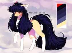 Size: 3514x2580 | Tagged: safe, artist:krissstudios, imported from derpibooru, oc, earth pony, pony, coat markings, female, high res, long tail, looking at you, mare, oc name needed, pale belly, raised hoof, reference sheet, socks (coat markings), solo, tail