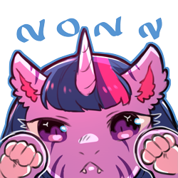Size: 1159x1159 | Tagged: safe, artist:cold-blooded-twilight, imported from derpibooru, twilight sparkle, big cat, hybrid, pony, tiger, 2022, cute, cute little fangs, ear fluff, fangs, looking at you, paw pads, paws, simple background, solo, species swap, stripes, tiger pony, transparent background, twilight cat, underhoof, underpaw, year of the tiger
