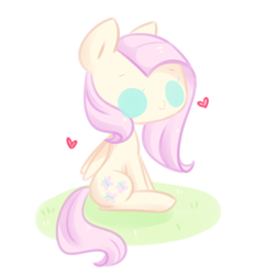 Size: 506x523 | Tagged: safe, artist:ambarloo, imported from derpibooru, fluttershy, pegasus, pony, beady eyes, cute, heart, shyabetes, sitting, solo