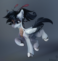 Size: 2804x2920 | Tagged: safe, artist:mithriss, imported from derpibooru, oc, oc only, pegasus, pony, high res, raised hoof, slim, solo