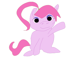 Size: 1474x1123 | Tagged: safe, artist:aonatsu_ki, imported from derpibooru, oc, oc only, oc:pinkery, earth pony, pony, derpibooru community collaboration, 1000 hours in ms paint, 2022 community collab, comments locked down, cute, earth pony oc, eyeshadow, female, full body, graveyard of comments, hair tie, hooves, makeup, mare, ocbetes, old oc, quality, raised hoof, simple background, sitting, solo, transparent background