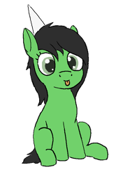 Size: 464x688 | Tagged: safe, artist:pinkchalk, oc, oc only, oc:filly anon, earth pony, pony, :p, cute, dunce hat, earth pony oc, female, filly, hat, missing cutie mark, simple background, sitting, solo, tongue out, transparent background