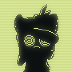 Size: 900x900 | Tagged: safe, artist:zebra, oc, oc only, zebra, bust, inscryption, pixel art, portrait, silhouette, solo