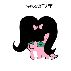 Size: 1024x1024 | Tagged: safe, artist:tjpones edits, color edit, edit, imported from derpibooru, wigglytuff, bow, colored, hair bow, pokémon, simple background, solo, white background