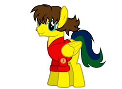 Size: 2292x1667 | Tagged: artist needed, source needed, safe, imported from derpibooru, oc, oc only, oc:electro, pegasus, pony, derpibooru community collaboration, 2022 community collab, brown mane, clothes, folded wings, full body, hooves, male, pegasus oc, simple background, smiling, solo, stallion, standing, tail, transparent background, two toned tail, wings
