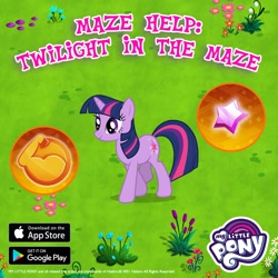 Size: 1080x1080 | Tagged: safe, imported from derpibooru, twilight sparkle, pony, unicorn, advertisement, facebook, gameloft, official, solo, unicorn twilight
