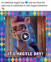 Size: 720x872 | Tagged: safe, imported from derpibooru, screencap, earth pony, pony, spoiler:my little pony: a new generation, argyle starshine, facebook, g5, my little pony: a new generation, national argyle day, official