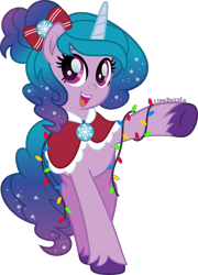 Size: 2882x4000 | Tagged: safe, artist:limedazzle, imported from derpibooru, part of a set, izzy moonbow, pony, unicorn, christmas, cute, female, g5, holiday, inkscape, izzybetes, mare, my little pony: a new generation, open mouth, simple background, solo, transparent background, vector
