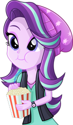 Size: 1200x2061 | Tagged: safe, artist:steyrrdash, imported from derpibooru, starlight glimmer, equestria girls, cute, female, food, glimmerbetes, popcorn, puffy cheeks, show accurate, simple background, solo, transparent background