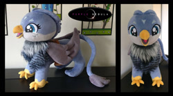 Size: 1280x718 | Tagged: safe, artist:purplenebulastudios, imported from derpibooru, gabby, griffon, cute, gabbybetes, irl, photo, plushie, solo