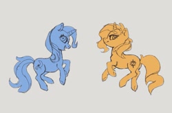 Size: 1077x707 | Tagged: safe, artist:slowpoke, imported from derpibooru, sunset shimmer, trixie, pony, unicorn, duo