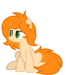 Size: 2800x3000 | Tagged: safe, artist:ponkus, imported from derpibooru, oc, oc only, oc:scribbles, earth pony, pony, cute, earth pony oc, femboy, full body, green eyes, high res, male, orange mane, orange tail, show accurate, simple background, sitting, smiling, solo, stallion, tail, transparent background