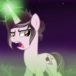 Size: 2000x2000 | Tagged: safe, artist:pizzamovies, imported from derpibooru, oc, oc only, oc:rosa maledicta, pony, unicorn, equestria at war mod, disgusted, female, high res, magic, magic aura, mare, solo