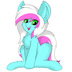 Size: 1200x1200 | Tagged: safe, artist:llhopell, imported from derpibooru, oc, oc only, oc:soffy, earth pony, pony, derpibooru community collaboration, 2022 community collab, cheek fluff, chest fluff, ear fluff, earth pony oc, eye clipping through hair, full body, hooves, leg fluff, open mouth, open smile, simple background, sitting, smiling, solo, transparent background, two toned mane