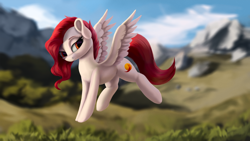 Size: 4000x2250 | Tagged: safe, artist:flusanix, imported from derpibooru, oc, oc only, oc:dusk feather, pegasus, pony, solo