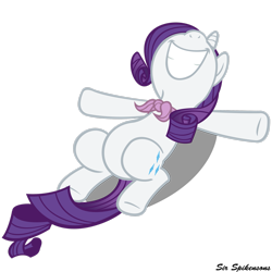 Size: 2449x2449 | Tagged: safe, artist:sirspikensons, imported from derpibooru, rarity, pony, unicorn, a canterlot wedding, season 2, female, grin, high res, lying down, on back, simple background, smiling, solo, transparent background, vector, volumetric mouth