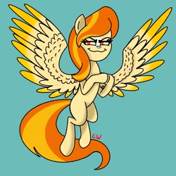 Size: 1000x1000 | Tagged: safe, artist:chelseawest, imported from derpibooru, oc, pegasus, evil grin, grin, scheming, smiling