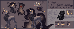 Size: 10000x3904 | Tagged: safe, artist:pokaparida, imported from derpibooru, oc, oc:ostarys, unicorn, absurd resolution, bald, female, mare, reference sheet, solo