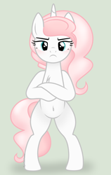 Size: 2760x4368 | Tagged: safe, artist:sugarcubecreationz, artist:whiteplumage233, imported from derpibooru, oc, oc only, oc:sweetheart, pony, unicorn, ankha zone, belly button, bipedal, chest fluff, female, horn, mare, meme, simple background, solo, unicorn oc