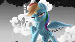 Size: 2666x1500 | Tagged: safe, artist:musical ray, imported from derpibooru, rainbow dash, pegasus, pony, backwards cutie mark, chicago, grand theft auto, gta iv, musical, solo