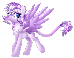 Size: 1296x1020 | Tagged: safe, artist:kimmyartmlp, imported from derpibooru, oc, oc only, oc:snowbird, pegasus, pony, chest fluff, female, leonine tail, pegasus oc, simple background, solo, spread wings, tail, transparent background, wings