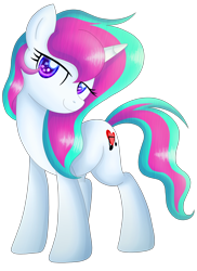 Size: 2148x2951 | Tagged: safe, artist:kimmyartmlp, imported from derpibooru, oc, oc only, oc:heartcrace, pony, unicorn, female, full body, high res, horn, lidded eyes, mare, simple background, smiling, solo, standing, tail, three quarter view, transparent background, two toned mane, two toned tail, unicorn oc