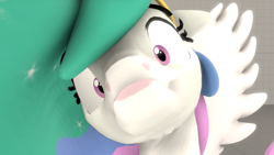 Size: 1280x720 | Tagged: safe, artist:beamybutt, imported from derpibooru, princess celestia, alicorn, pony, 3d, bust, eyelashes, faic, female, mare, source filmmaker, wings