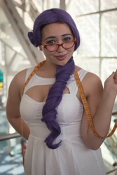 Size: 3162x4743 | Tagged: safe, artist:autumns-snow, imported from derpibooru, rarity, human, anime expo, anime expo 2012, clothes, cosplay, costume, glasses, irl, irl human, measuring tape, photo, rarity's glasses